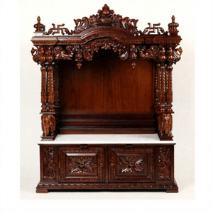 Traditional Large Size Teak Wood <b>Mandir</b> Hindu Teak Wood High Carved <b>Mandir</b> for Home Premium Quality TeakWood Temple for Sale USA - Product Image 2