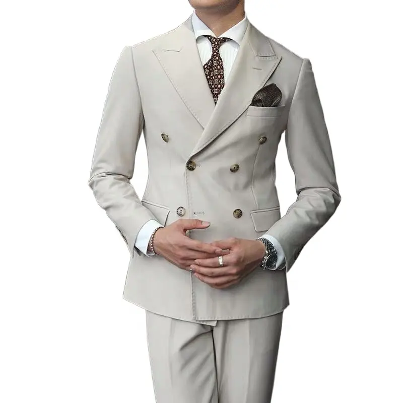 Suit Fabrics Wool Fashion Blue Man Suit Tailor Made Casual Business men's suits