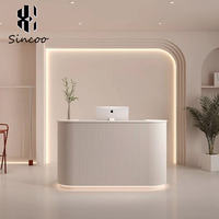 Comptoir de caisse simple et moderne en bois pour salon de beauté, petit comptoir personnalisé de luxe léger pour salon de manucure, hôtel, hôpital