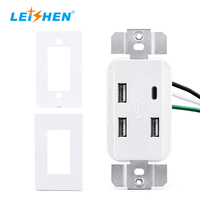 Prise murale USB standard américaine en gros d'usine, prise de charge murale multi-ports 3A+1C, prise en charge de la personnalisation OEM ODM