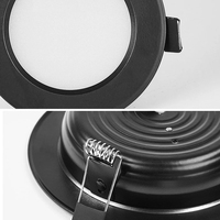 Plafonnier encastré LED rond noir étanche 3W 5W 7W 9W 12W 15W Spot LED Plafonnier encastré