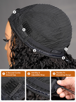 Perruque Afro Bouclée 3-en-1 avec Cordon de Serrage et Bandeaux à Clipser, Cheveux Humains Remy Grade Coily Sans Colle, Cheveux Vietnamiens Bruts