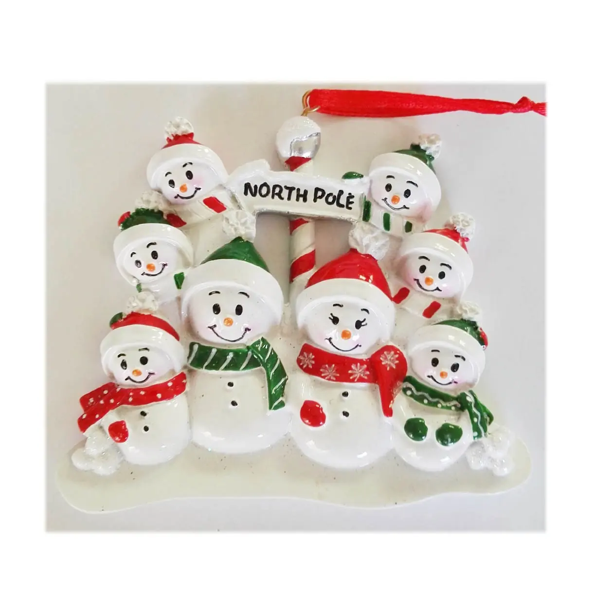 เรซิ่น North Pole Snowman ส่วนบุคคลครอบครัวเครื่องประดับ