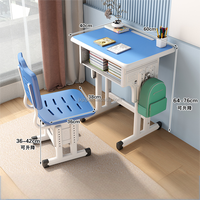 Ensemble Chaise et Bureau Ajustables en Métal Durable au Design Moderne avec Grand Rangement pour Enfants, Idéal pour l'École, la Chambre et le Salon - Vente en Gros