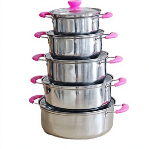 Juego de Utensilios de Cocina de Metal de Alta Calidad, 5 Piezas, con Asas de Acero Inoxidable, Olla Antiadherente, Diseño Atractivo, Ecológico, Apto para Inducción y Gas, con Tapa - Product Image 2