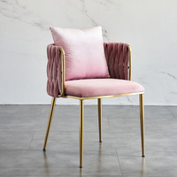 Tabouret de maquillage en velours moderne et minimaliste de luxe pour chambre à coucher, salon et salle à manger, chaise d'appoint