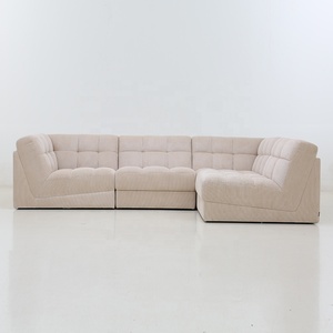 Divano componibile a 3 posti soggiorno modulare <span class=keywords><strong>beige</strong></span> bianco divano in tessuto di velluto a coste set angolo - Product Image 3