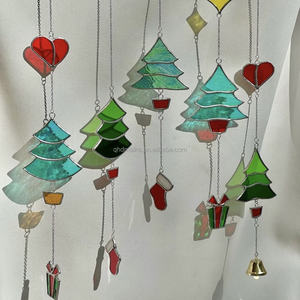 Feuilles de vitraux <span class=keywords><strong>Tiffany</strong></span> faites à la main Maika <span class=keywords><strong>pour</strong></span> fenêtre élégante suspendue Art & Sparkling Suncatcher Crafts Panneaux de verre décoratifs - Product Image 6