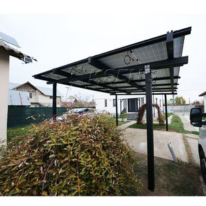 โครงสร้างหลังคาโรงรถพลังงานแสงอาทิตย์แบบกันน้ำยอดนิยมจากยุโรป ระบบติดตั้งหลังคาโรงรถพลังงานแสงอาทิตย์ โครงสร้างอลูมิเนียมสำหรับโรงรถพลังงานแสงอาทิตย์สำหรับรถยนต์ 2 คัน - Product Image 3