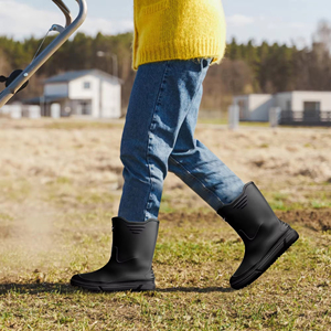 Bottes <span class=keywords><strong>de</strong></span> pluie en caoutchouc pour <span class=keywords><strong>homme</strong></span> YL-1838 <span class=keywords><strong>de</strong></span> haute qualité, antidérapantes, noires, mi-mollet, imperméables, pour la ferme - Product Image 6