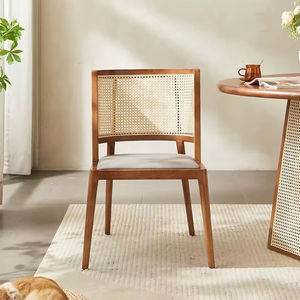 Wholesale lightweight luxury <b>dining</b> <b>chairs</b> with solid wood legs and leather cushions, suitable for hotel restaurants customized - Product Image 1