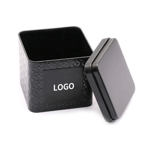 กระป๋องชาพิมพ์ลายขายส่งแบบ <span class=keywords><strong>TWG</strong></span> กระป๋องชาทรงสี่เหลี่ยมขนาดเล็กแบบด้านไร้รอยต่อ กระป๋องชาสีดำสุดหรู - Product Image 1