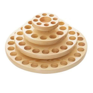 Support de présentation rond pour huiles essentielles, organisateur en bois de pin, à trois ou quatre niveaux, rotatif, pour rangement - Product Image 1