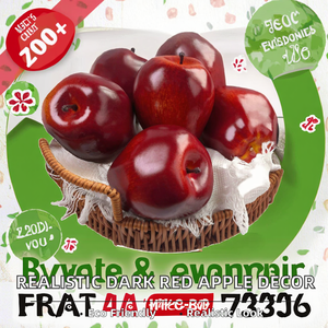 Pomme artificielle réaliste en plastique rouge foncé, décoration écologique pour Halloween et Pâques, pour la maison, la cuisine et la photographie - Product Image 2