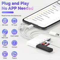 Diseño multipuerto Plug and Play lector de tarjetas de memoria SD USB 3,0 adaptador OTG con conector USB/USB C