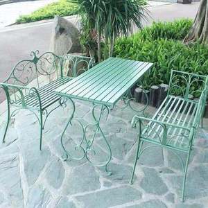 Minimalist <strong>Wrought</strong> <strong>Iron</strong> Midcentury <strong>Bistro</strong> <strong>Set</strong> Three Piece Outdoor Furniture for Courtyard Garden Balcony Hotel Park LS Model - Product Image 3
