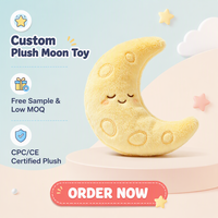 Coussin en peluche lune personnalisé en gros, oreiller croissant doux et rembourré, oreiller de nuit Kawaii pour anniversaire, cadeau pour enfants OEM ODM EN71 CE ASTM CPC