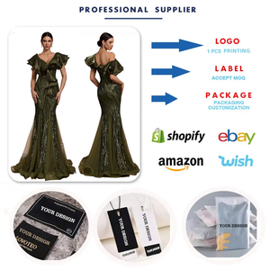 LY2704 <span class=keywords><strong>Abiti</strong></span> <span class=keywords><strong>di</strong></span> Lusso per Donne, Eleganti Vestiti da Sera con Maniche a Volant, Paillettes e Schiena Scoperta, Abito Formale a Sirena per Cerimonie e Feste - Product Image 3
