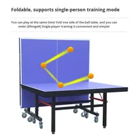 Table de tennis de table pliable avec cadre en filet mobile Table d'entraînement intérieure/extérieure pour usage domestique Matériau MDF Type de sport