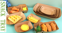 Vente en gros plateau alimentaire bateau en papier kraft emballage jetable de frites à emporter impression personnalisée emballage alimentaire