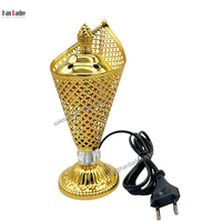 Brûleur d'encens électrique Mubkar du Moyen-Orient, diffuseur d'aromathérapie, design arabe en métal, porte-encens durable pour bois de santal