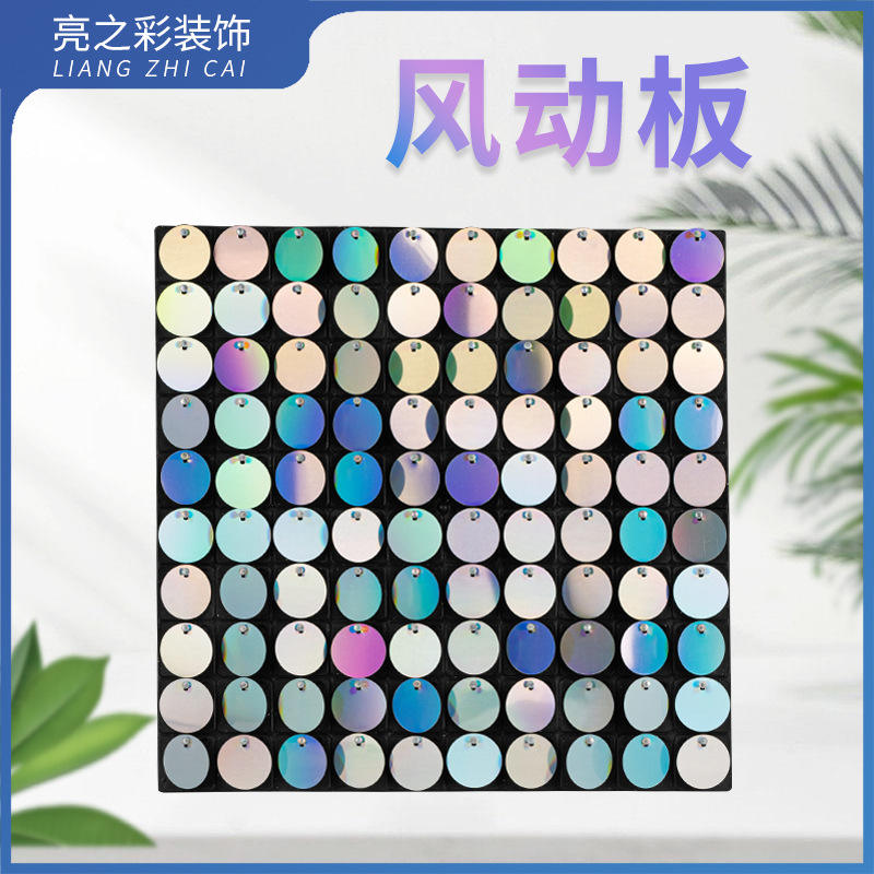 Round mirror colorful silver