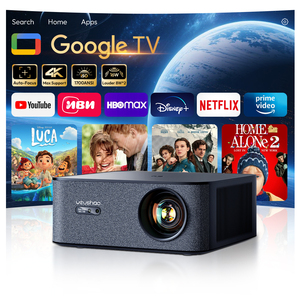 Projecteur intelligent Android 11 BYINTEK Zero 3 Max, 1700 lumens ANSI, résolution <span class=keywords><strong>native</strong></span> 1080p, prise en charge 4K, mise au point automatique et correction de la distorsion trapézoïdale, home cinéma - Product Image 1