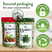 Home Grown 32,000 + Heirloom Bundle 70 Variétés uniques sans OGM pour la plantation intérieure et extérieure Pots de fleurs écologiques pour