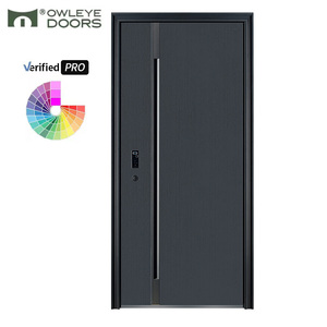 Nouvelle conception de <span class=keywords><strong>porte</strong></span> <span class=keywords><strong>d</strong></span>'<span class=keywords><strong>entrée</strong></span> extérieure en acier de sécurité moderne, ignifuge, pare-balles, finition grise, Puertas De Exterior Door - Product Image 1