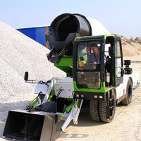 Camion malaxeur à béton sur remorque à vendre, malaxeur à béton mobile autochargeur, pompe à béton, machine à faible coût, 4 roues motrices, CE ISO 9000