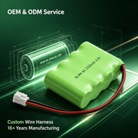 Paket Baterai Ni-MH AA 4.8V 2100mAh Grosir, Daya Hisap Tinggi, Pengosongan Daya Sendiri Rendah, dengan Konektor 2 Pin Putih untuk Peralatan Industri