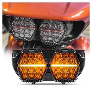 Emark DOT <strong>Approved</strong> <strong>Powerful</strong> 240W LED Double Headlight Hi Low Beam Waterproof <strong>Headlamp</strong> for Road Glide Road Glide Special FLTRXS - Product Image 1