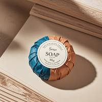Savon de toilette rond miniature personnalisé avec logo, 30g, 25g, 20g, 15 grammes, avec emballages pour kit d'accueil 5 étoiles