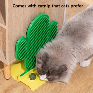Interactive PP Cat Toy Two Catnip Balls <b>Corner</b> Grooming Hair Brush Scratching Pad Eco-Friendly Cat Massager Rubbing Post - Product Image 4