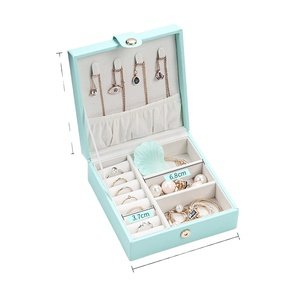 Boîte à bijoux en cuir de luxe, multifonctionnelle, carrée, pour organiser et ranger les bijoux - Product Image 1