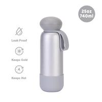 Bouteille d'eau sport en acier inoxydable avec logo personnalisé, faible MOQ, mignonne, en métal, avec paille, pour enfants et adultes