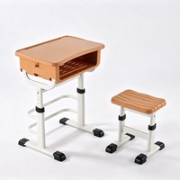 Ensemble table et chaise réglables en plastique pour enfants, robuste, facile à assembler, bureau et chaises pour les élèves du primaire et du secondaire