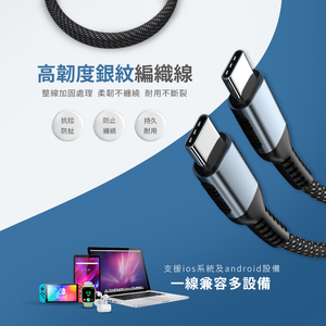 Cable USB C de carga rápida de 5A de alta calidad, 1m, cable de carga de alta capacidad para portátil, cable de alimentación de 240W. - Product Image 3