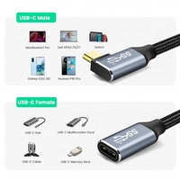 Câble USB-C vers USB-C 5A, mâle vers femelle, rallonge, USB3.1, charge rapide PD 100W, transmission 4K 60Hz, 1m, 0.5m, 0.25m