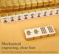 Mini jeu de mahjong en acrylique, portable, jeu de table de voyage, jouet de loisirs pour les fêtes en famille