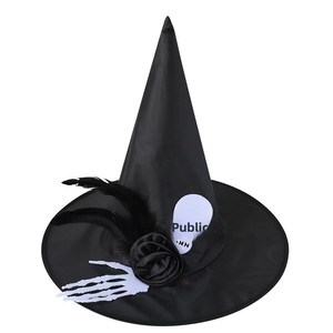 Sombrero <span class=keywords><strong>de</strong></span> <span class=keywords><strong>Bruja</strong></span> <span class=keywords><strong>de</strong></span> Halloween <span class=keywords><strong>con</strong></span> Rosa, Calavera, Mano y Pluma, Accesorios <span class=keywords><strong>de</strong></span> Maquillaje para Cosplay, Fiesta, Magia, Modelo Chino WPM35 4 - Product Image 2