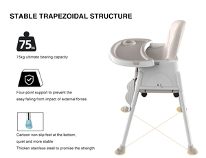Chaises hautes 3 en 1 en plastique avec plateau pour bébé, nouveau siège, alimentation de sécurité pour bébé 2024 - Product Image 5