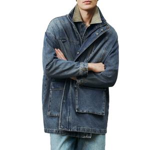 Chaqueta Corta de Mezclilla Azul Personalizada para Hombre, Alta Calidad, 100% Algodón Lavado, Estilo Vintage, con Múltiples Bolsillos - Product Image 5