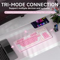 Clavier sans fil AULA F3099 2,4 GHz avec rétroéclairage chromatique, multi-appareils, batterie intégrée, clavier de saisie pour ordinateur domestique