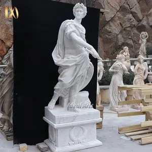 Европейский белый в натуральную величину мрамор julius caesar Римская Статуя Скульптура