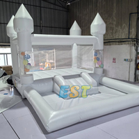Maison gonflable de rebond de château plein d'entrain d'enfants blancs avec le grand château plein d'entrain de mariage commercial de PVC de fosse de boule pour des enfants