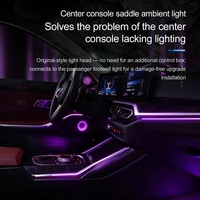 Lumière d'ambiance de console centrale Rhythm Center, 64 couleurs, synchronisation par protocole d'origine du véhicule pour BMW X3 X4 iX3 G01 G02 2022-2024