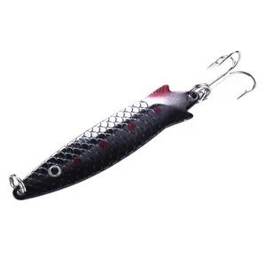 Iron Metal spoon fishing lure with high quality split ring Bass Pike fihisng tackle