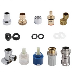 Accessoires de robinetterie : Noyau de valve en cuivre, bec en acier inoxydable 1/2 pouce, aérateur pour machine à laver, joint de douche, adaptateur dissimulé - Product Image 3