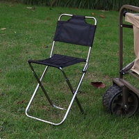 Chaise pliante ultra-légère en alliage d'aluminium avec dossier, style glamping, tabouret de camping portable d'extérieur, banc de pêche